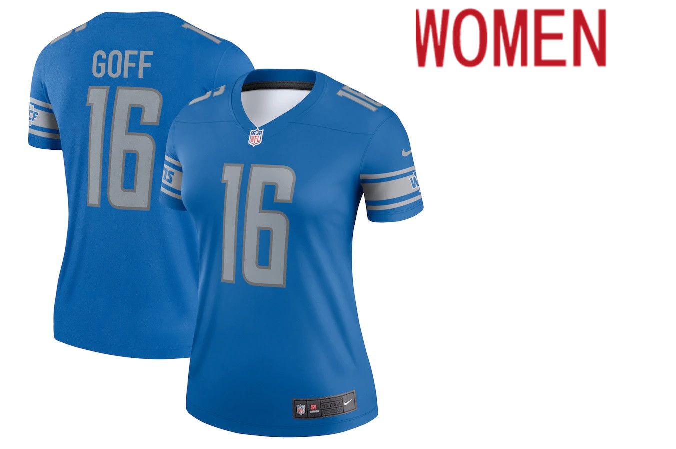 Women Detroit Lions #16 Jared Goff Nike Blue Legend NFL Jersey->women nfl jersey->Women Jersey